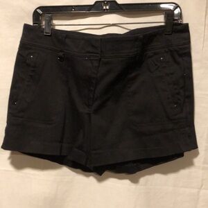 Cache Black Shorts Cotton Spandex Stretch Size 12 Side split / vent
